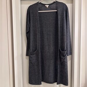 Yelete Charcoal Gray Open Front Cardigan